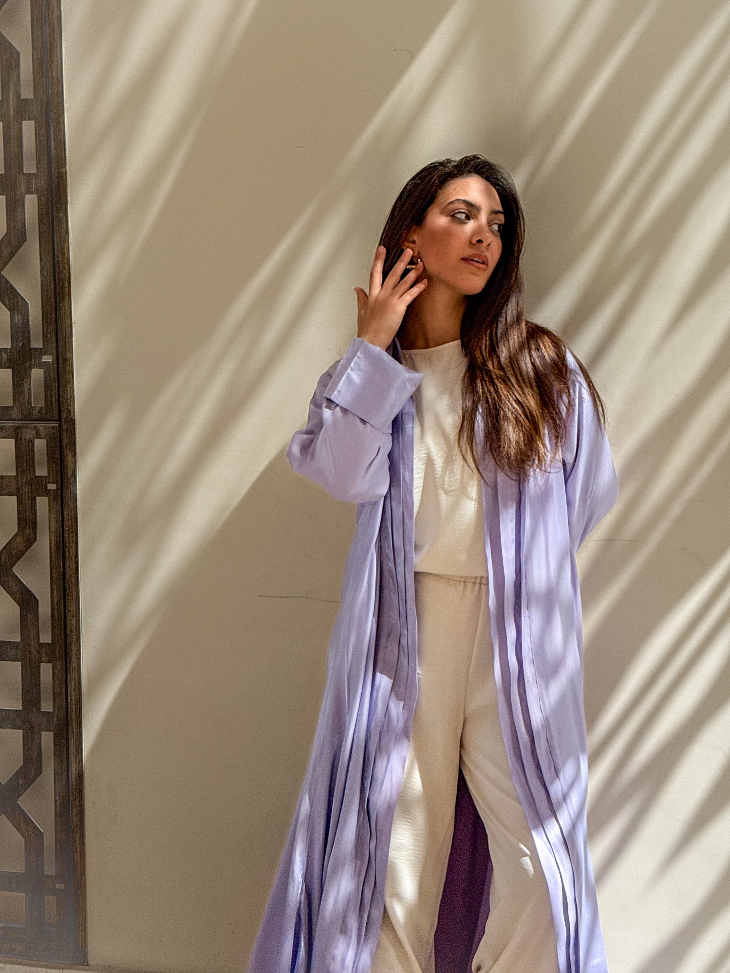 Pleated cardigan lilac x lilac