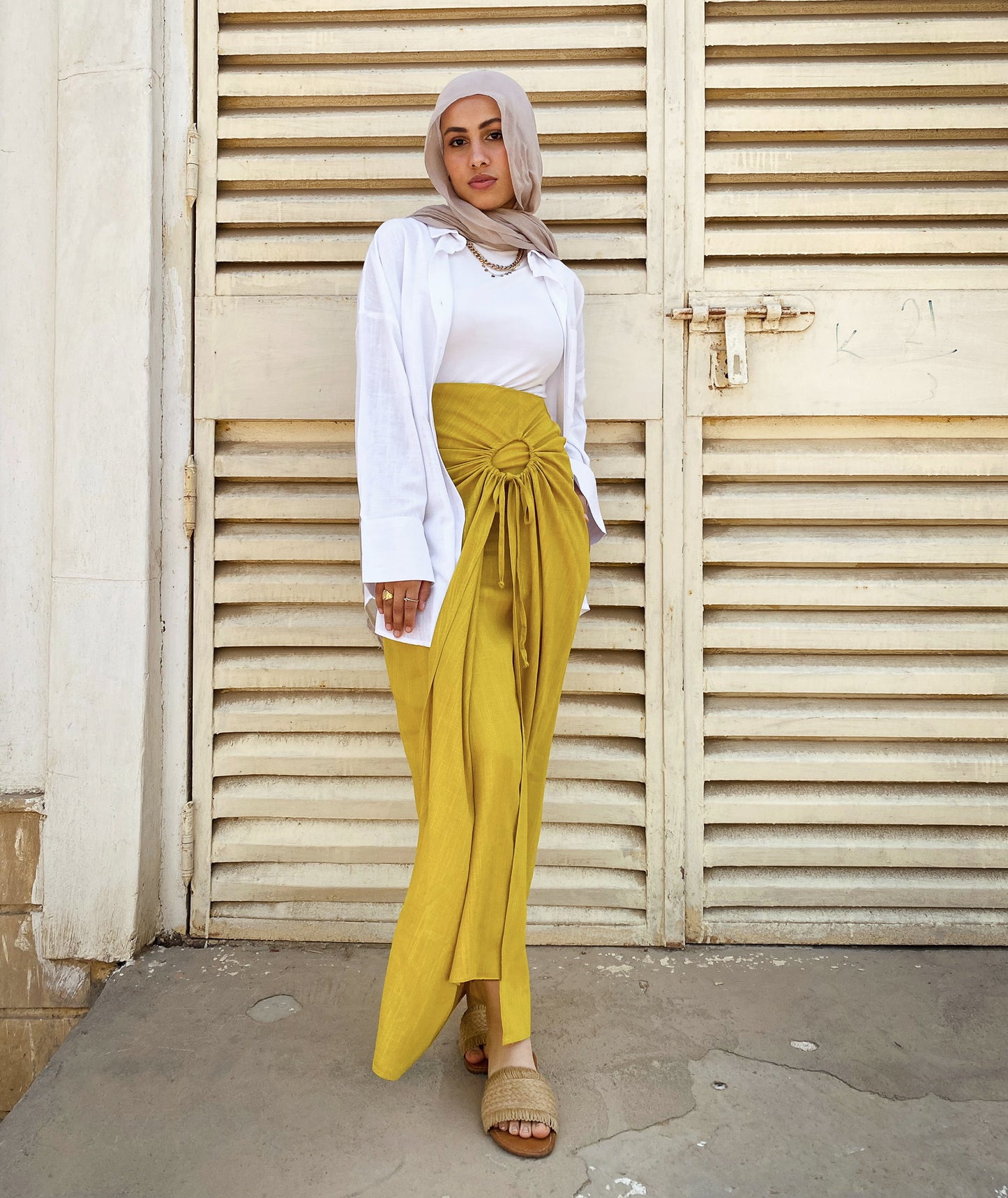 Sunwrap Linen Skirt - Mustard