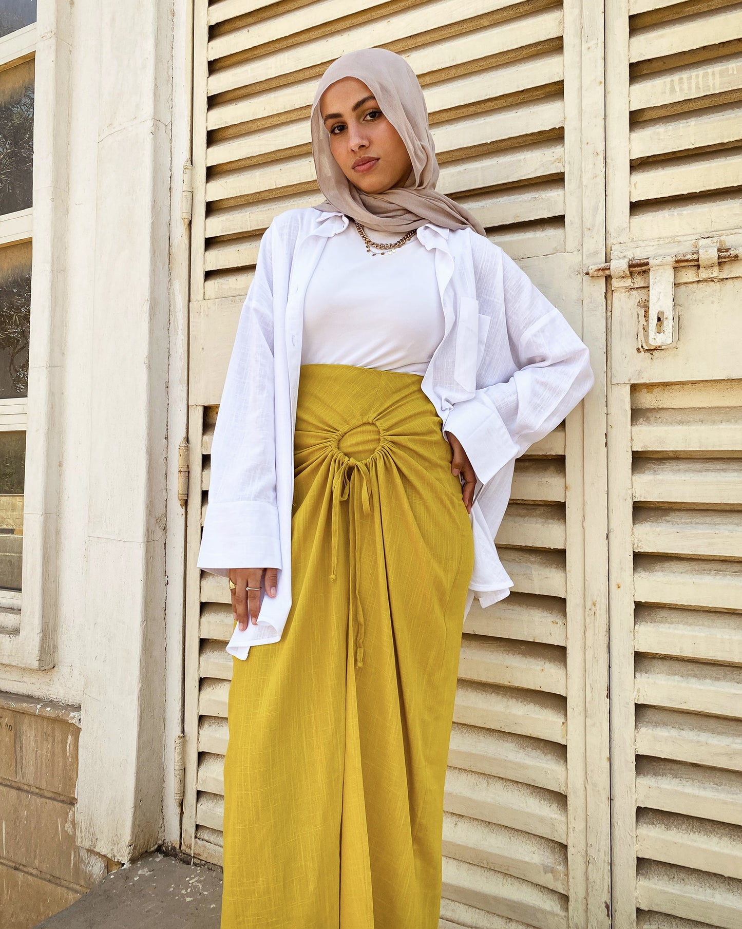 Sunwrap Linen Skirt - Mustard
