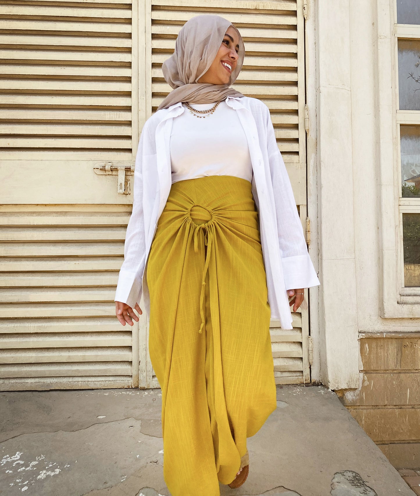 Sunwrap Linen Skirt - Mustard