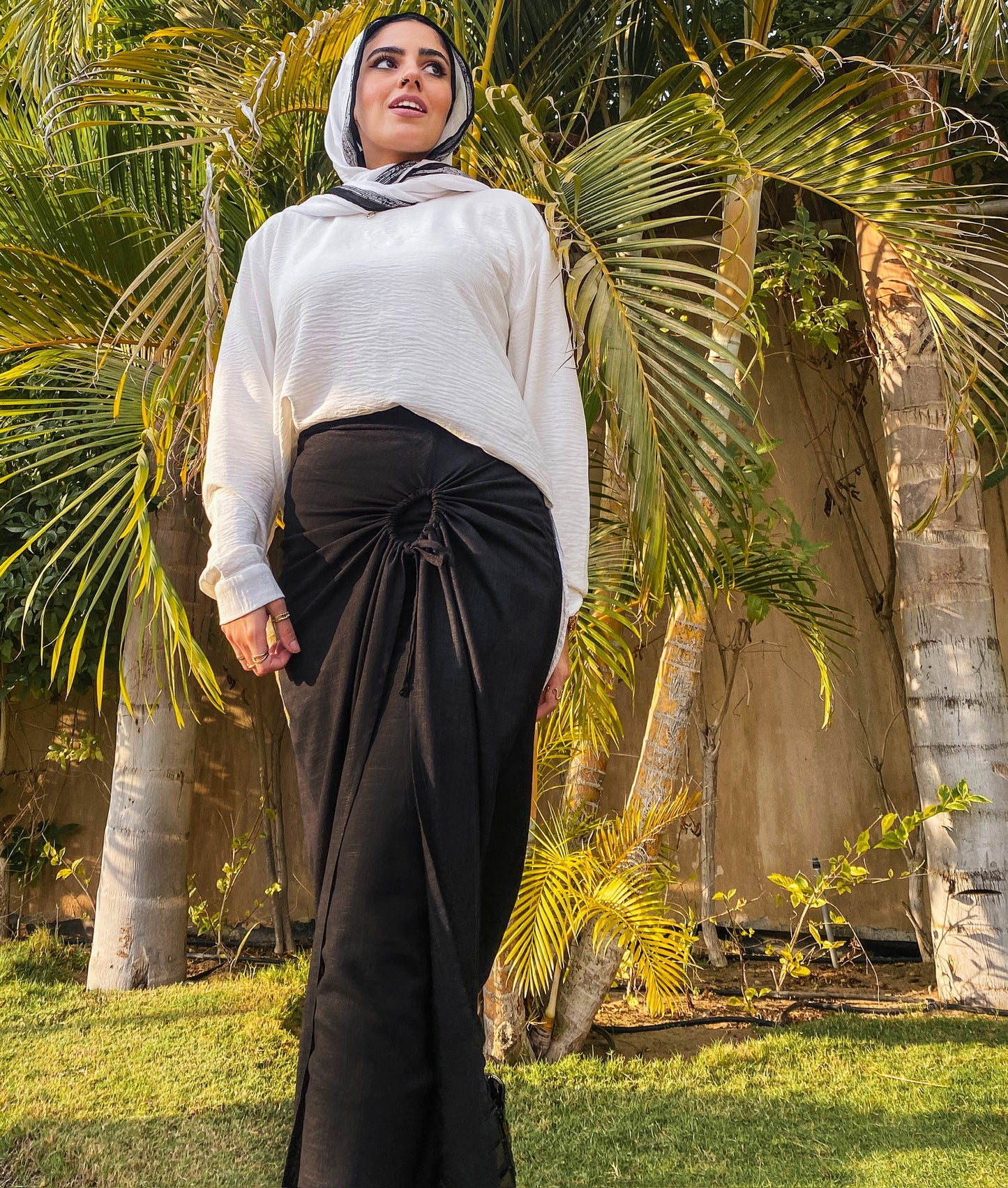 Sunwrap Linen Skirt - Black