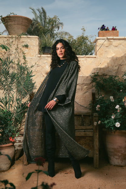 Black x gold cardigan