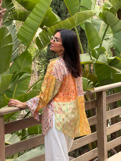 Indie orange blocks shirt