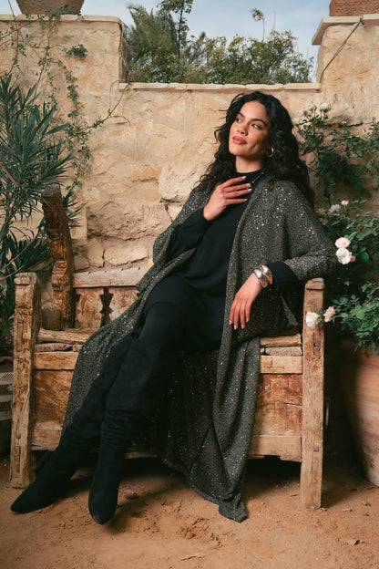 Black x gold cardigan