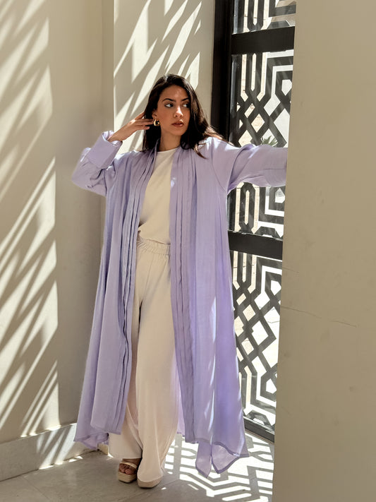 Pleated cardigan lilac x lilac