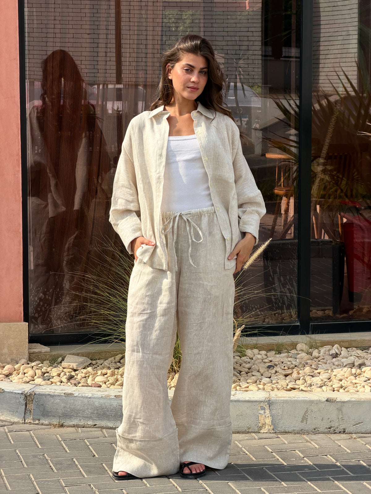 Pure linen pants