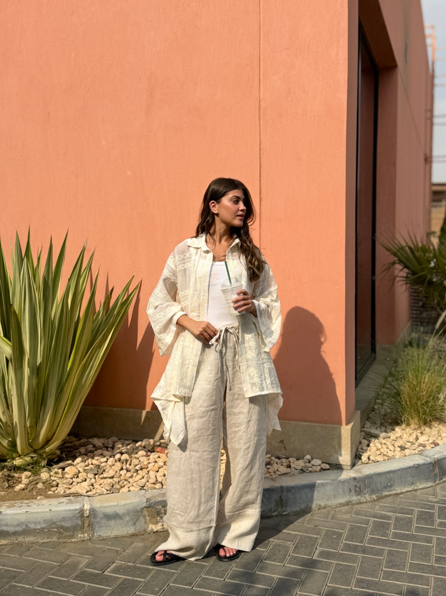 Embroidery white shirt