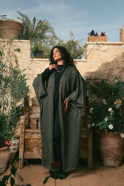 Black x gold cardigan