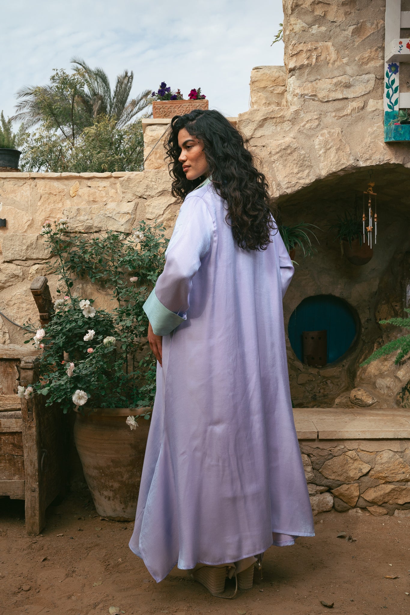 Grace Cardigan in Mint x lilac