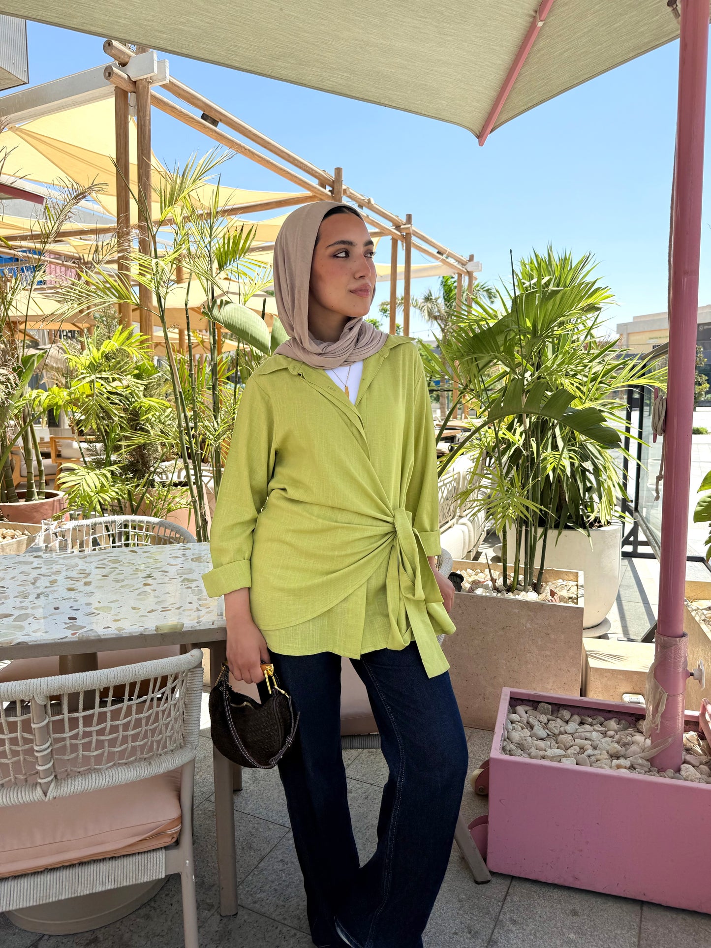 Kewii side tie linen shirt
