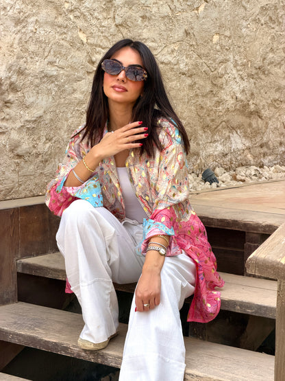 Indie pink blocks shirt