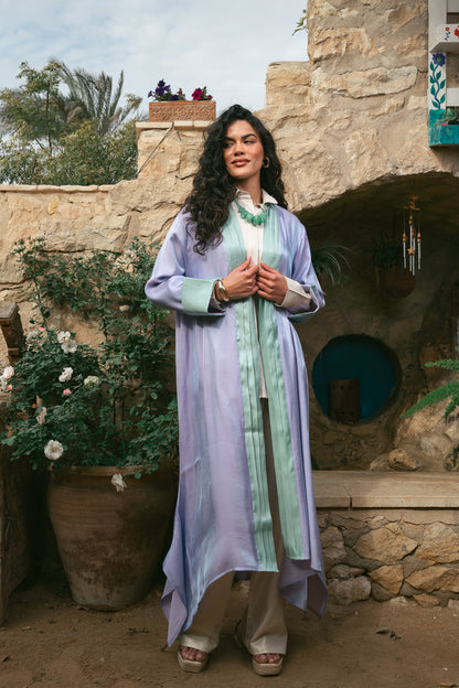 Grace Cardigan in Mint x lilac