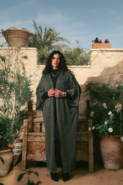 Black x gold cardigan