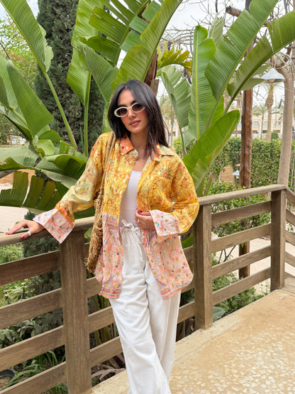 Indie orange blocks shirt