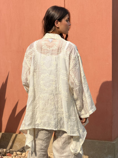 Embroidery white shirt