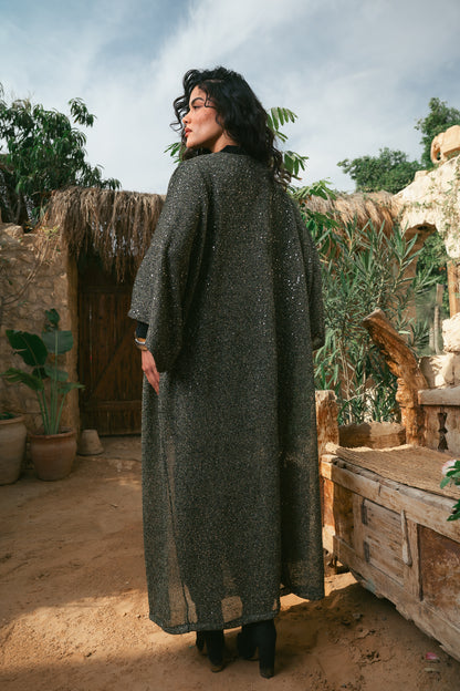 Black x gold cardigan