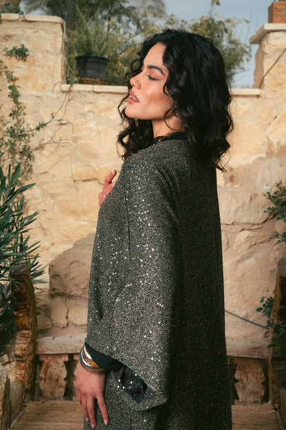 Black x gold cardigan