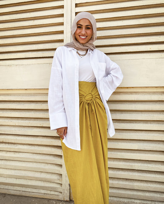 Sunwrap Linen Skirt - Mustard