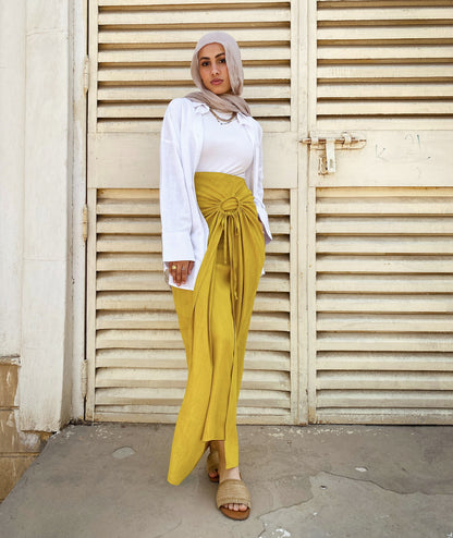 Sunwrap Linen Skirt - Mustard