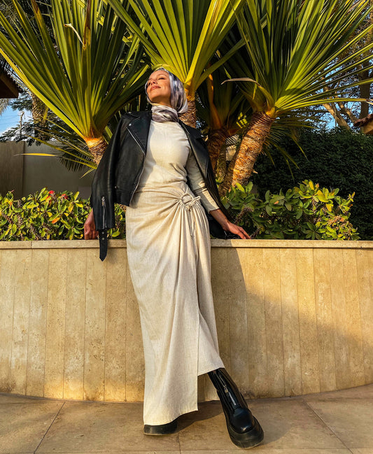 Sunwrap Linen Skirt - Beige