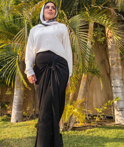 Sunwrap Linen Skirt - Black