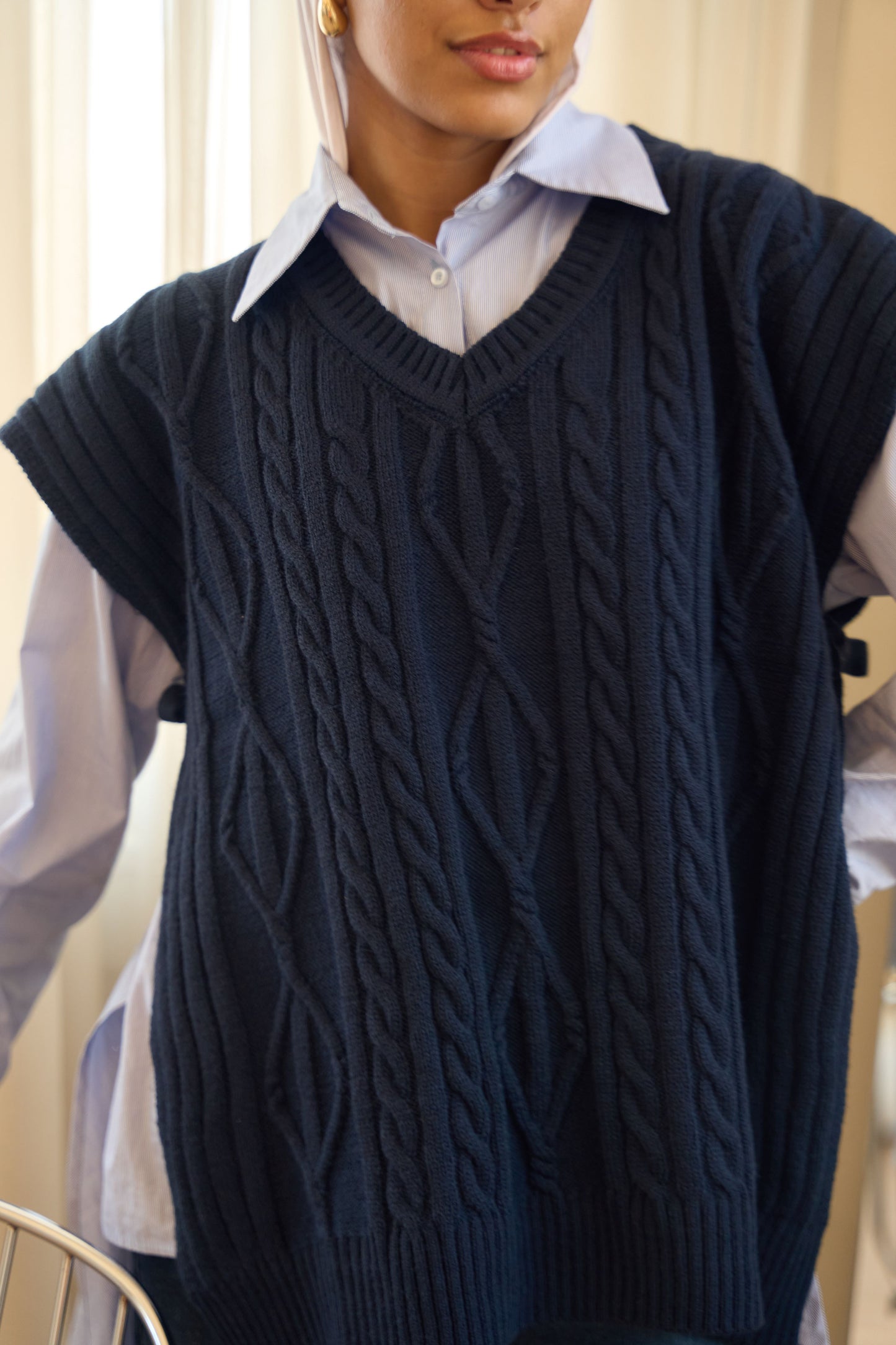 Knitted Vest Navy