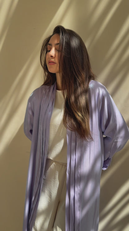 Pleated cardigan lilac x mint